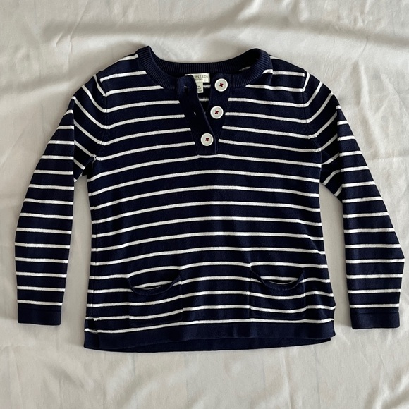 Appleseed's Navy and White Striped Kids Sweater - Picture 1 of 4